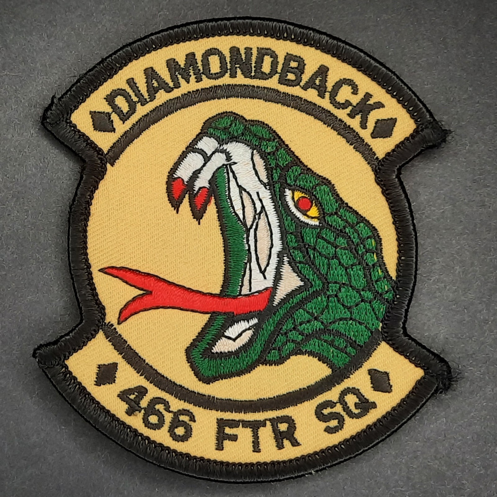 Original USAF Patch 466 FS Fighter Squadron 1990s F-16 Hill AFB Diamondbacks