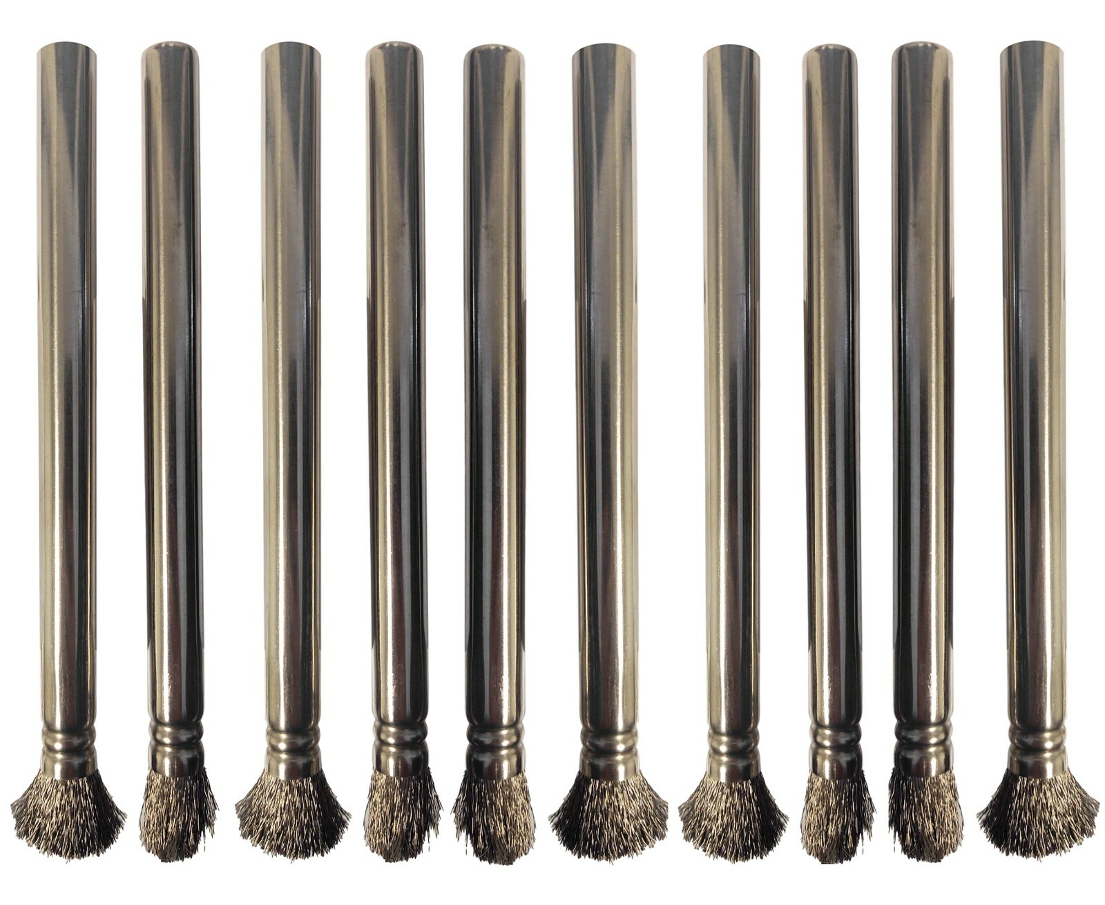 Lot of 10: Stainless Steel Bristle Shop Cleaning Brush - 1/2" Diameter