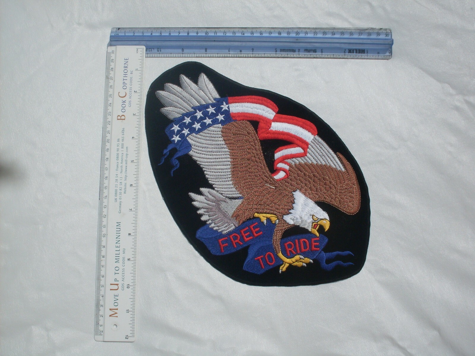 Eagle with American Flag Large Patch embroidered Patches