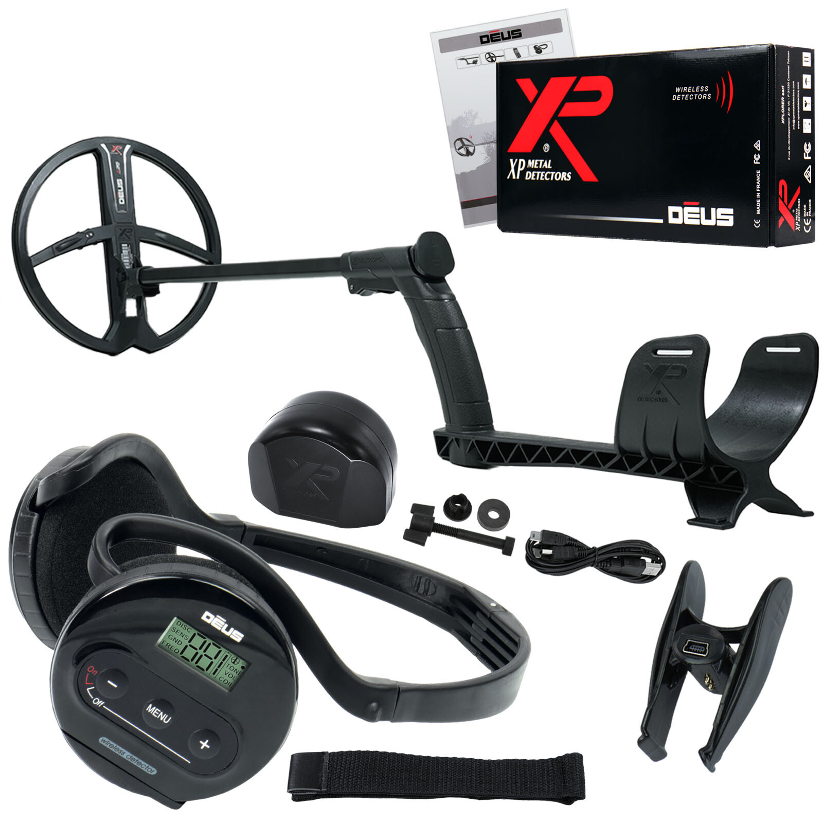 XP Deus Metal Detector with 9” X35 Waterproof Coil & WS4 Wireless Backphones