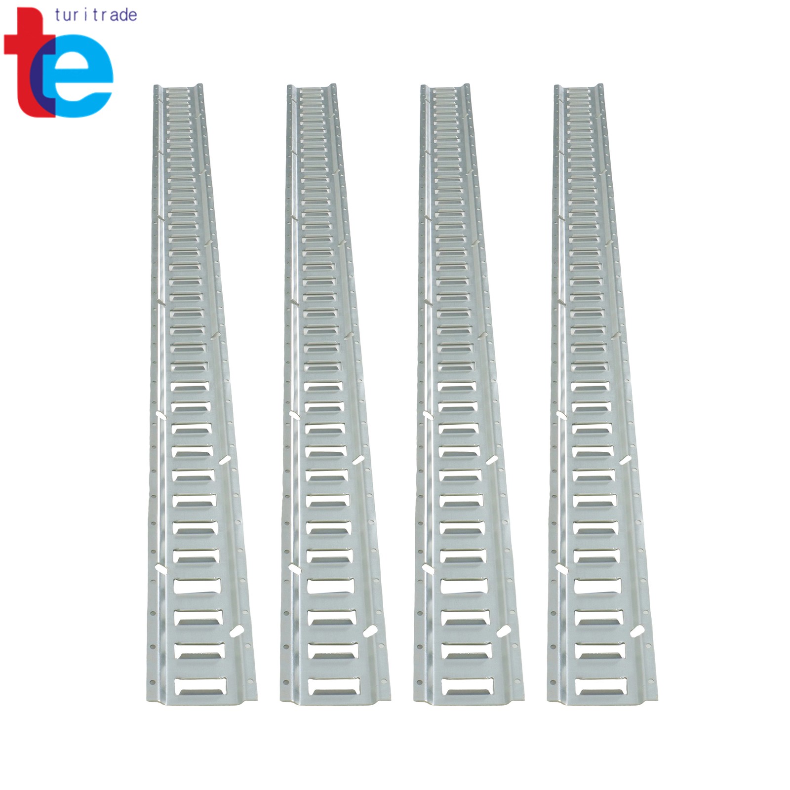 For Garages Vans Trailers 4 Pack 6' E Track Tie Down Rail Kit Galvanized Steel