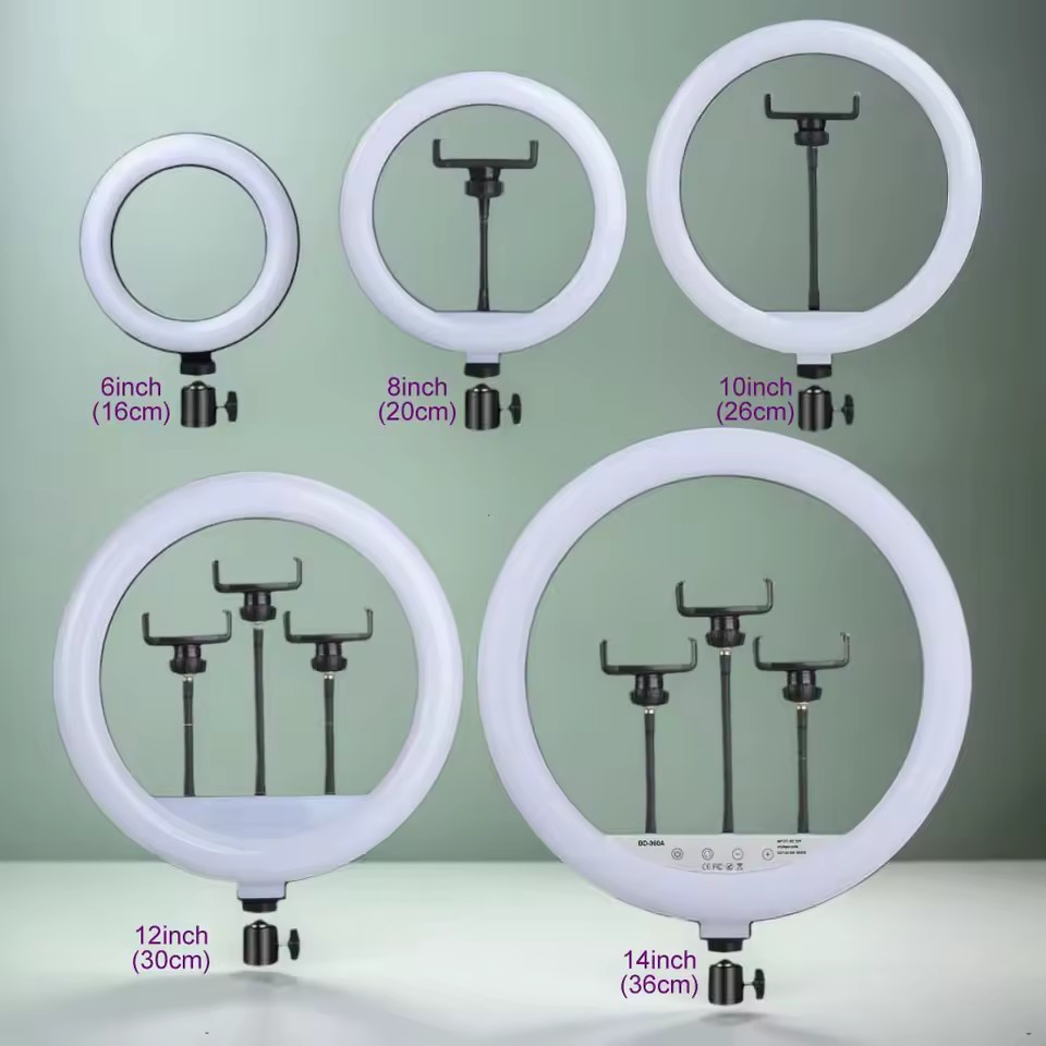 6-14 RGB Ring Light W/ Tripod & Phone Holder 22 Modes 10 Dimming Modes