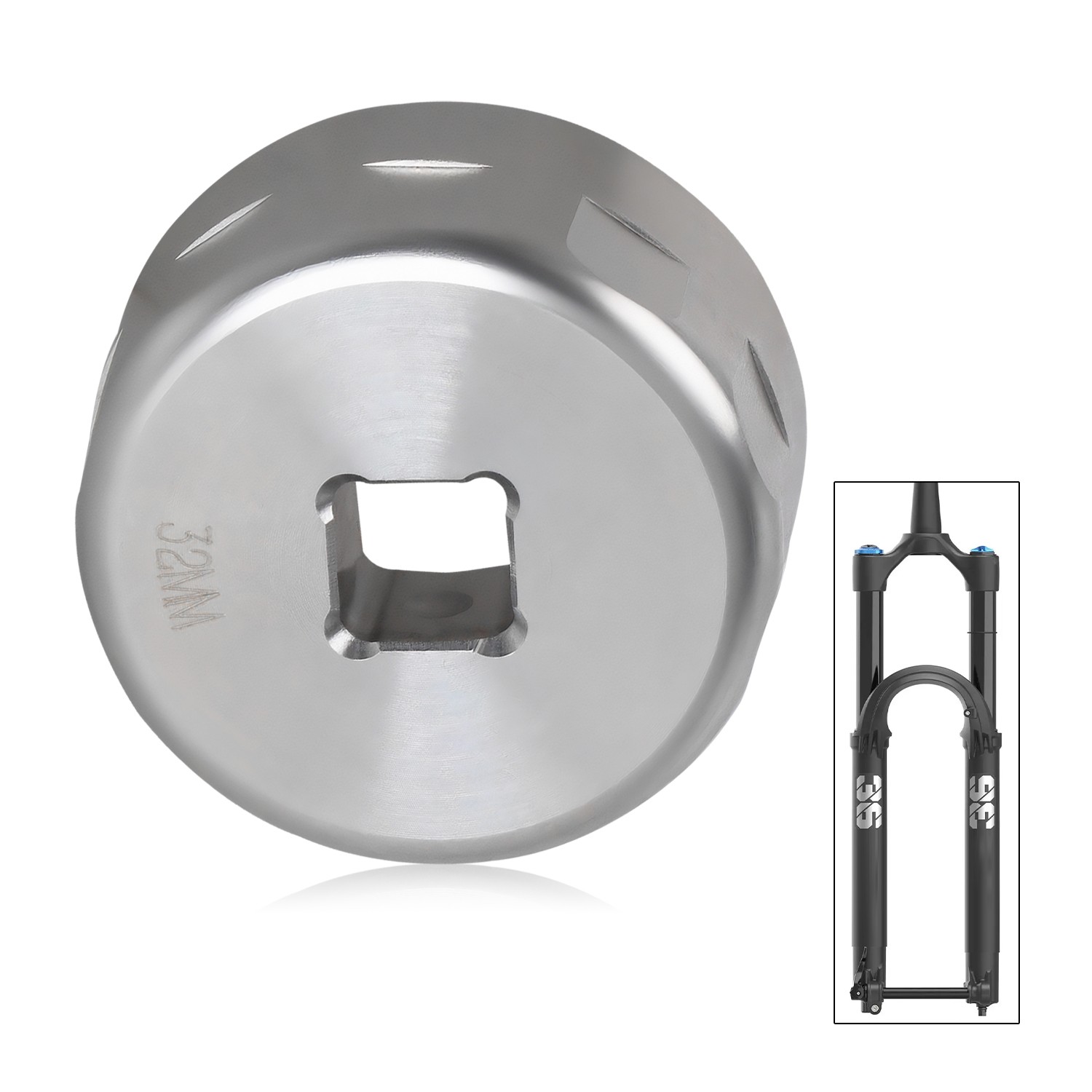 1x Fork Topcap Socket 32mm Drive Flat Socket for Mountain Bike 36/38/40 Series