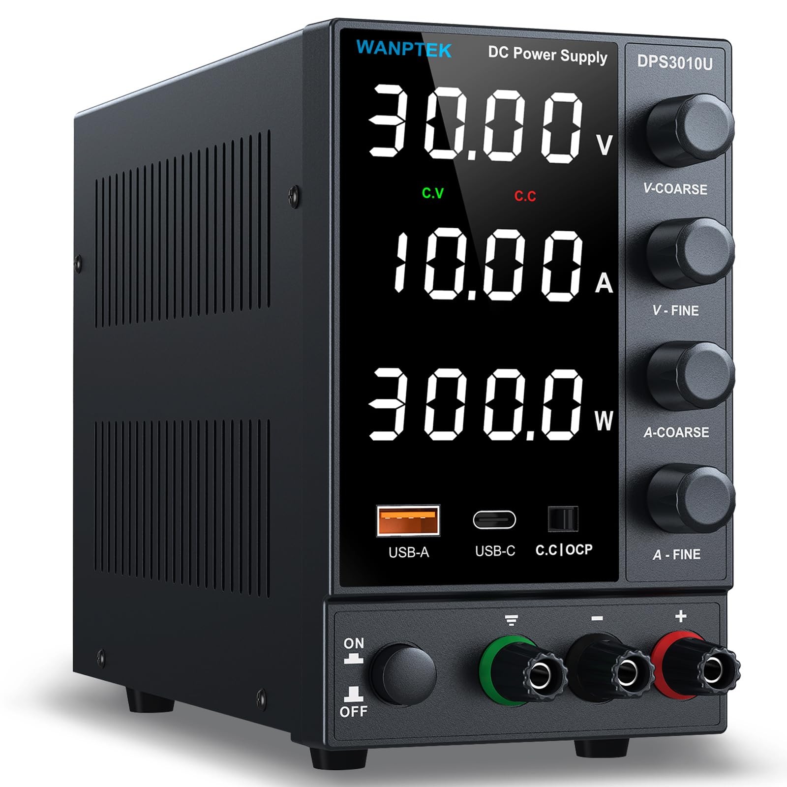 DC Power Supply Variable 0-30V 0-10A, Adjustable Switching Regulated Bench Po...