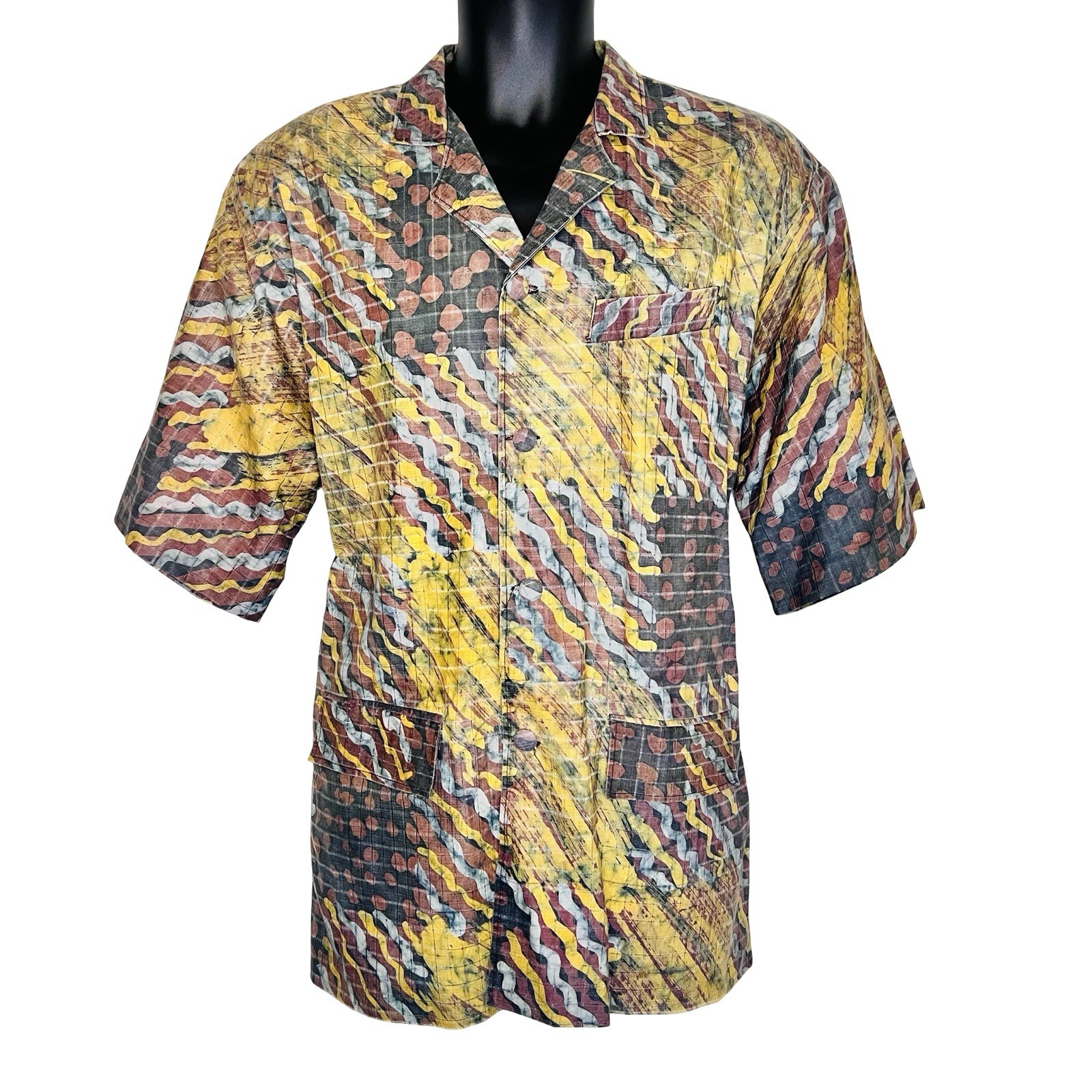 Unisex African Print Vintage Collar Shirt