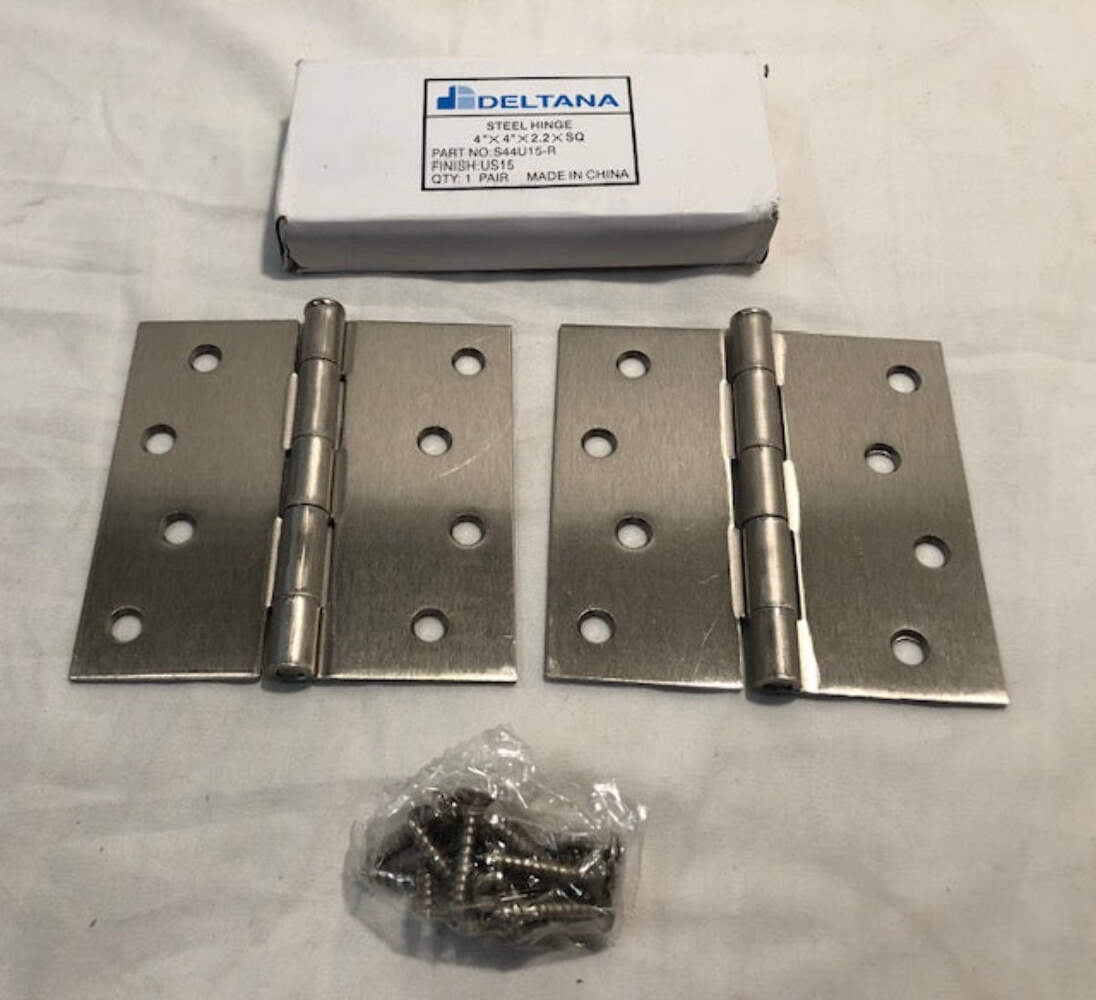Deltana S44u15-R 4" X 4" Square Hinge, Satin Nickel Finish (Sold as a Pair)