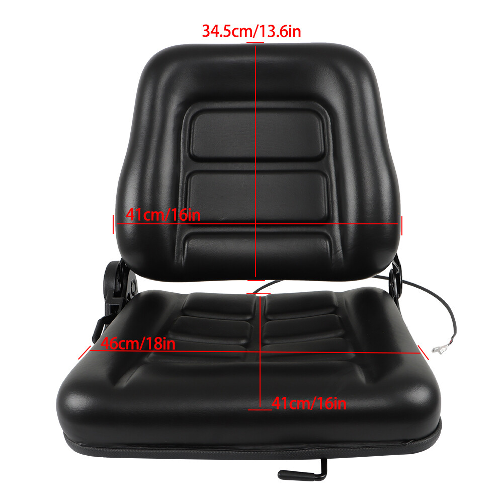 Fold Down Tractor Forklift Seat Excavator with Adjustable Angle Back Universal