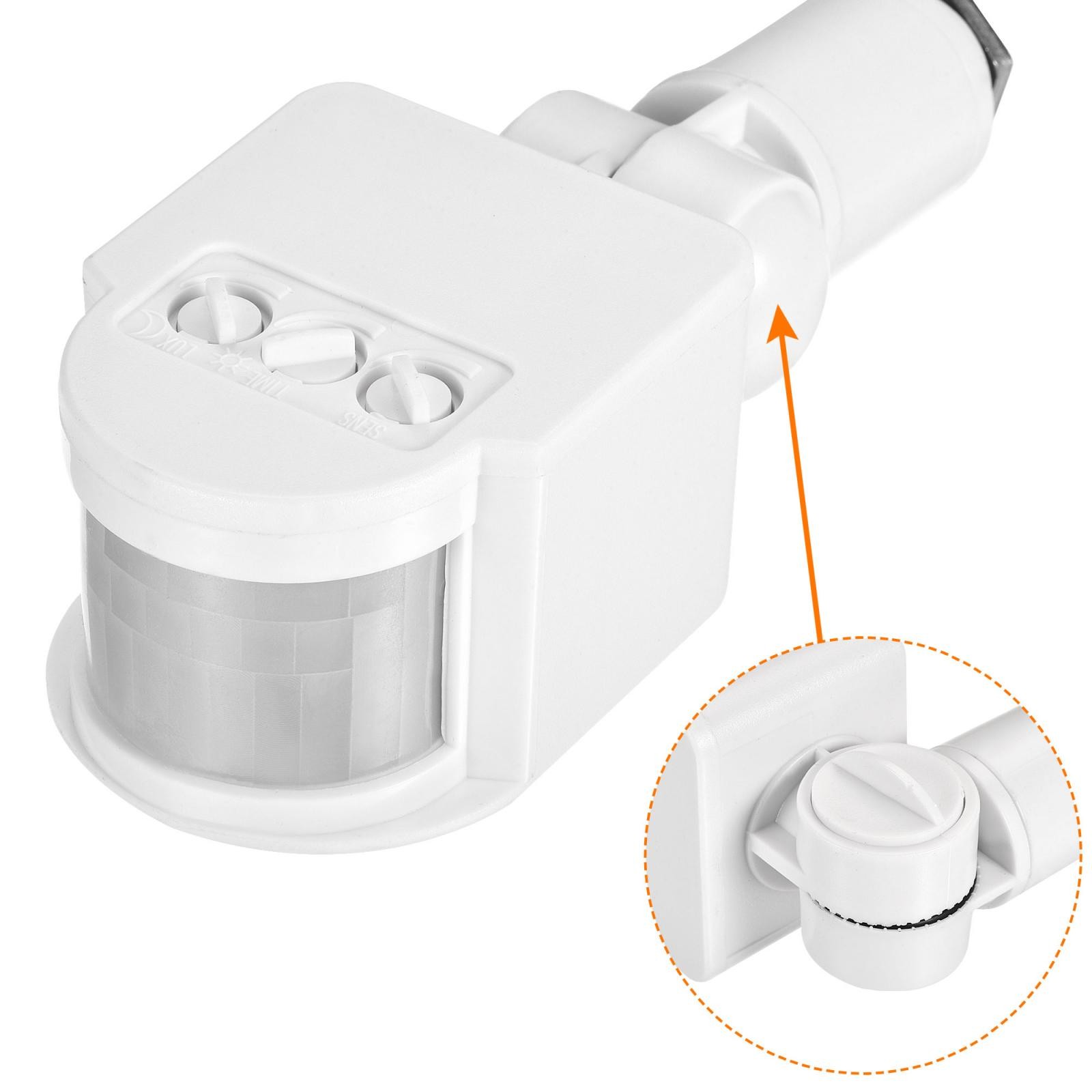 Motion Sensor AC110-240V Infrared PIR Detector Switch Wall Mount White
