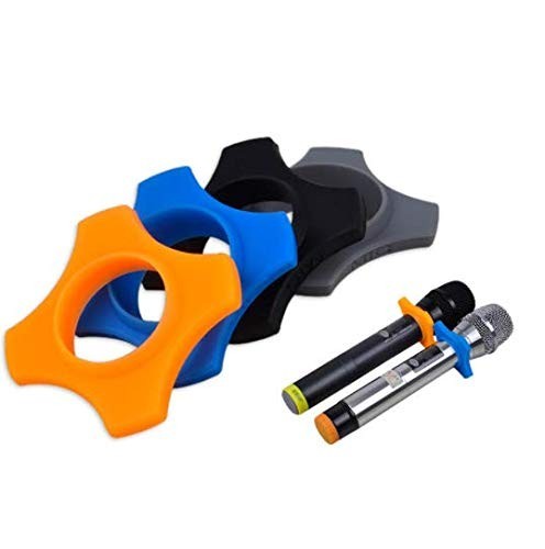 4 PCS Rubber Microphone Anti-Roll, Anti-Fall and Anti-Slip Sleeve KTV Microphone