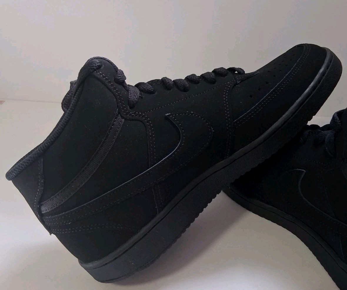 Nike Court Vision Mid Men's Sneaker Black CU6620-001 Box Has Cosmetic Damage