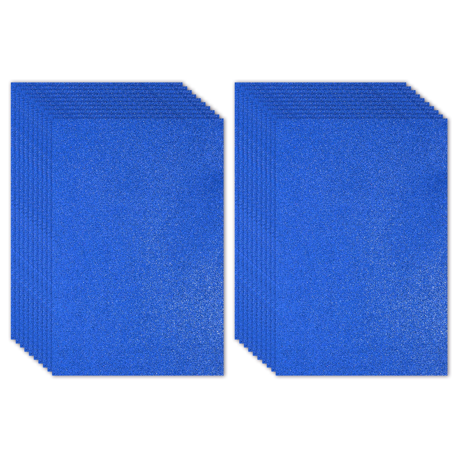 20 Sheets 2mm Glitter Foam Sheet 16x12" Dark Blue EVA Paper with Back Adhesive