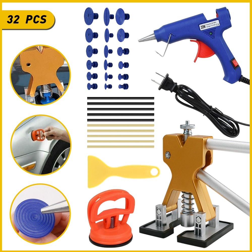 Car Body Dent Puller Hammer Tool Paintless Hail Damage Remover Repair Kit 1/2Set