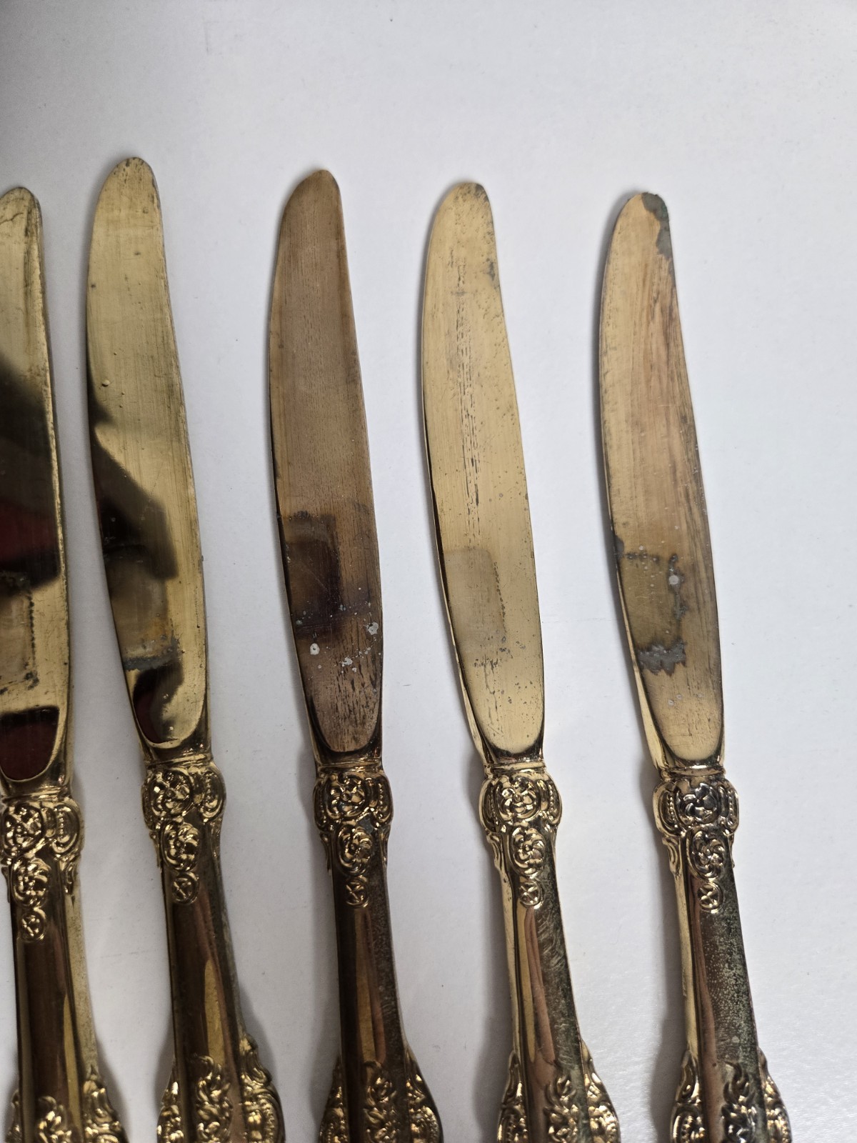 Set Of 6 Godinger Baroque Knives Gold Antique Vintage