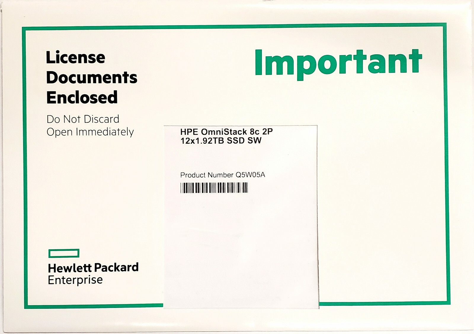 HPE OmniStack for DL380 Gen9 Simplivity 8c 2-processor 12x1.92TB SSD License LTU