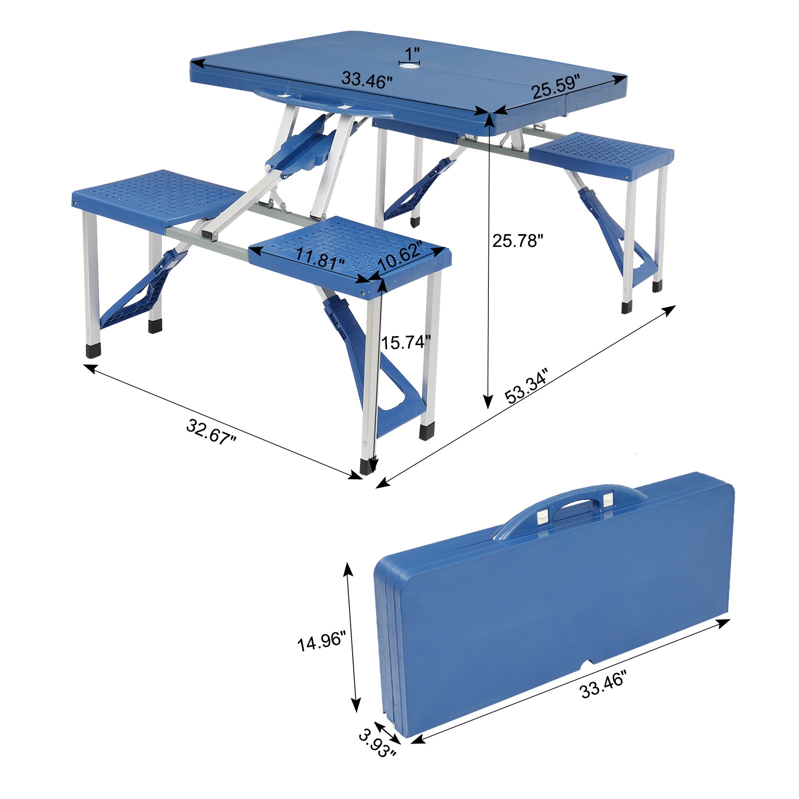 】Siamese Folding Tables and Chairs-Plastic PS Thickening