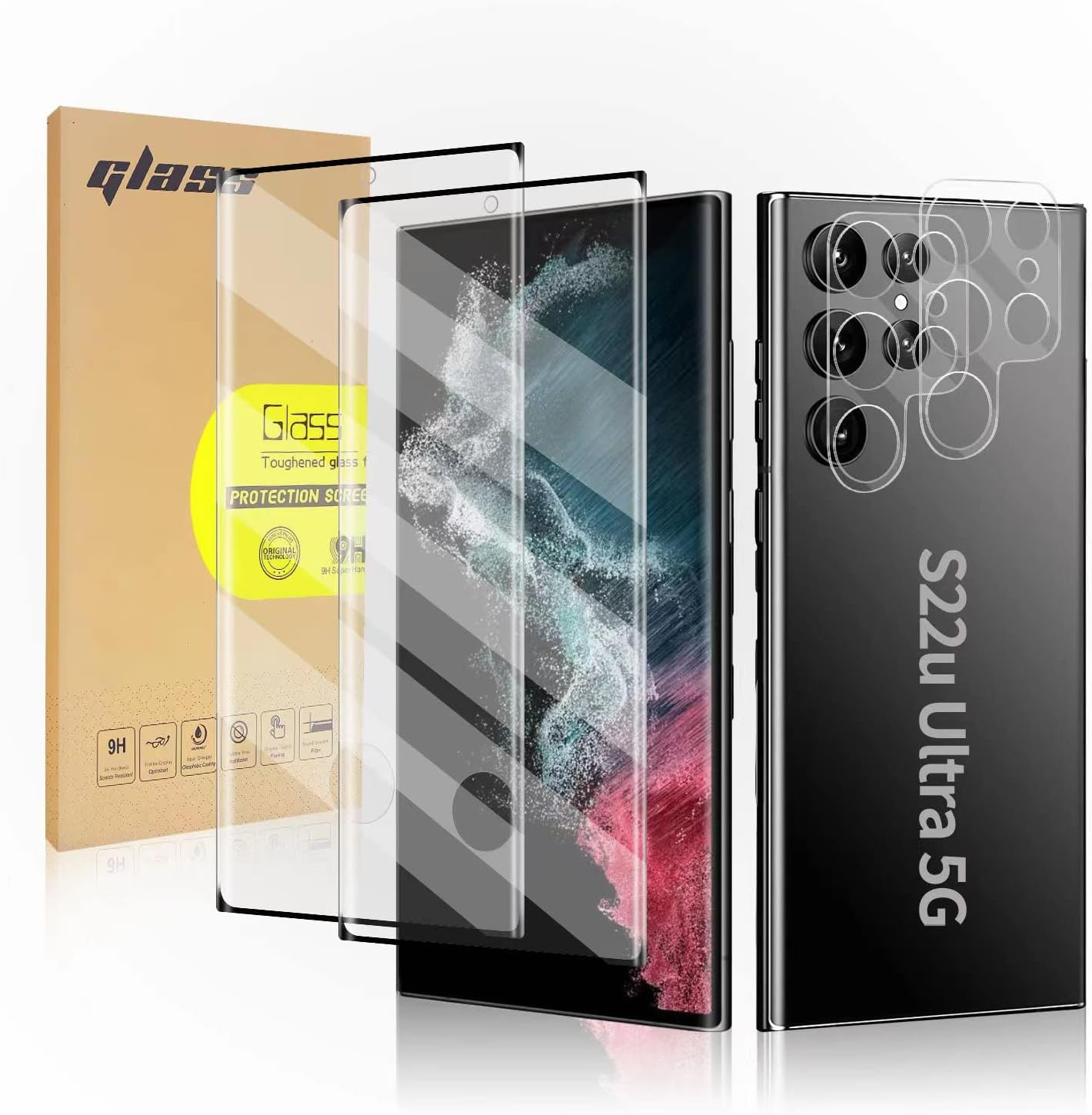 "[2+2]Protector De Pantalla Cristal Vidrio Templado Para Samsung Galaxy S22Ultra