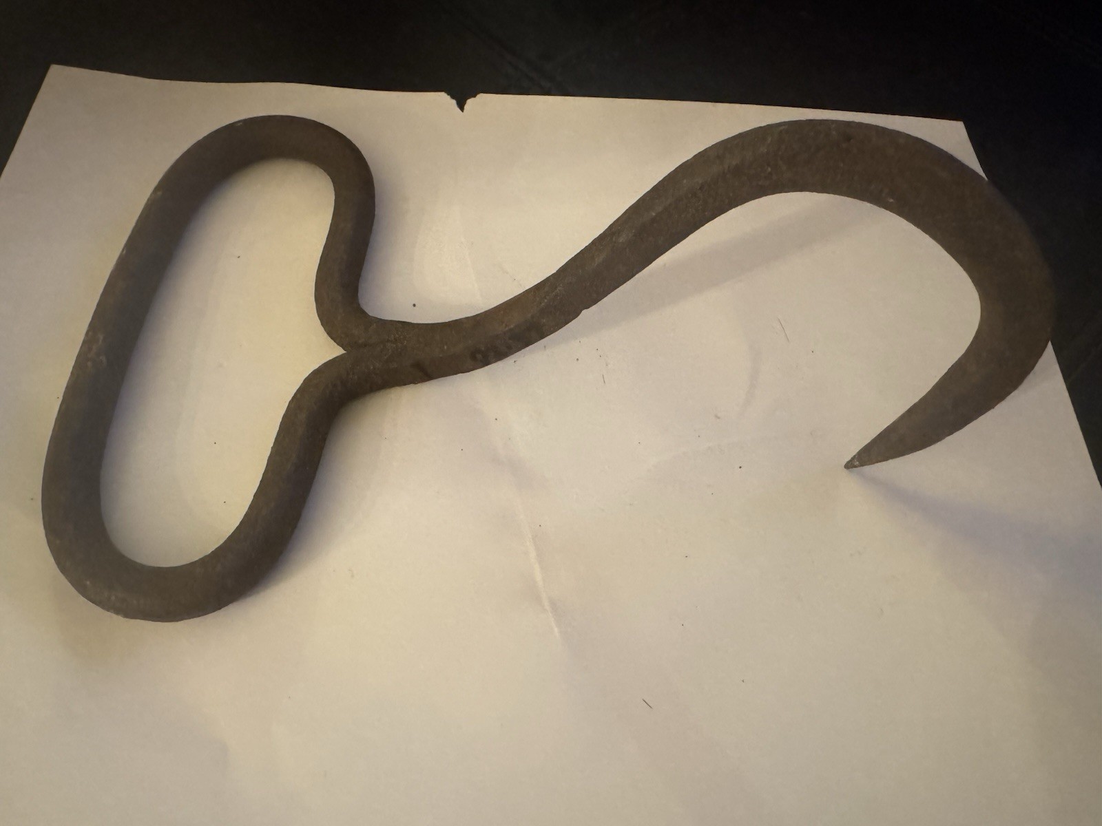 Antique Hand Forged Iron Hay Bale Hook Primitive Blacksmith Barn Tool Rustic