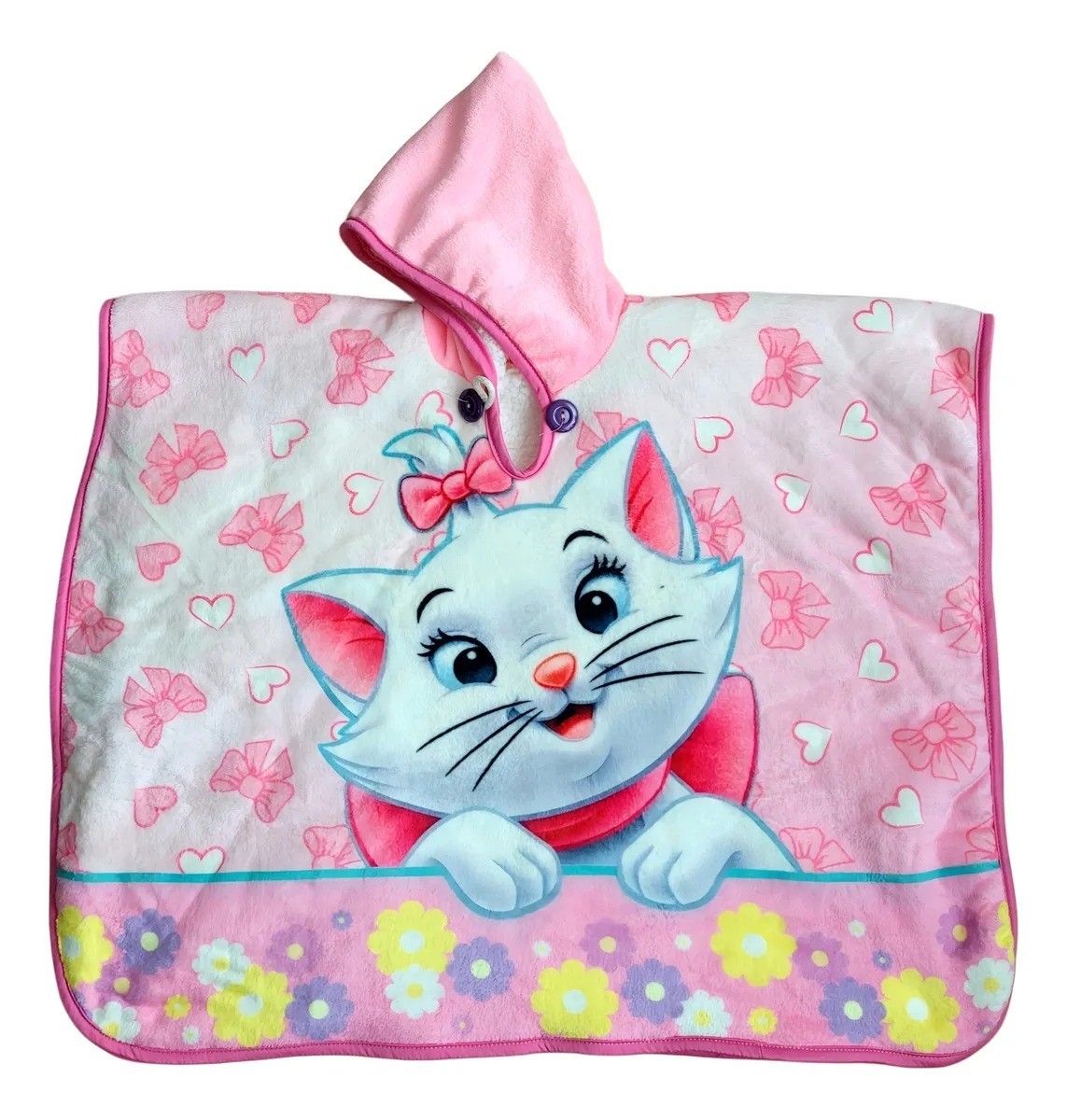 Fits Thermal poncho ruana for childrens with Kitty design