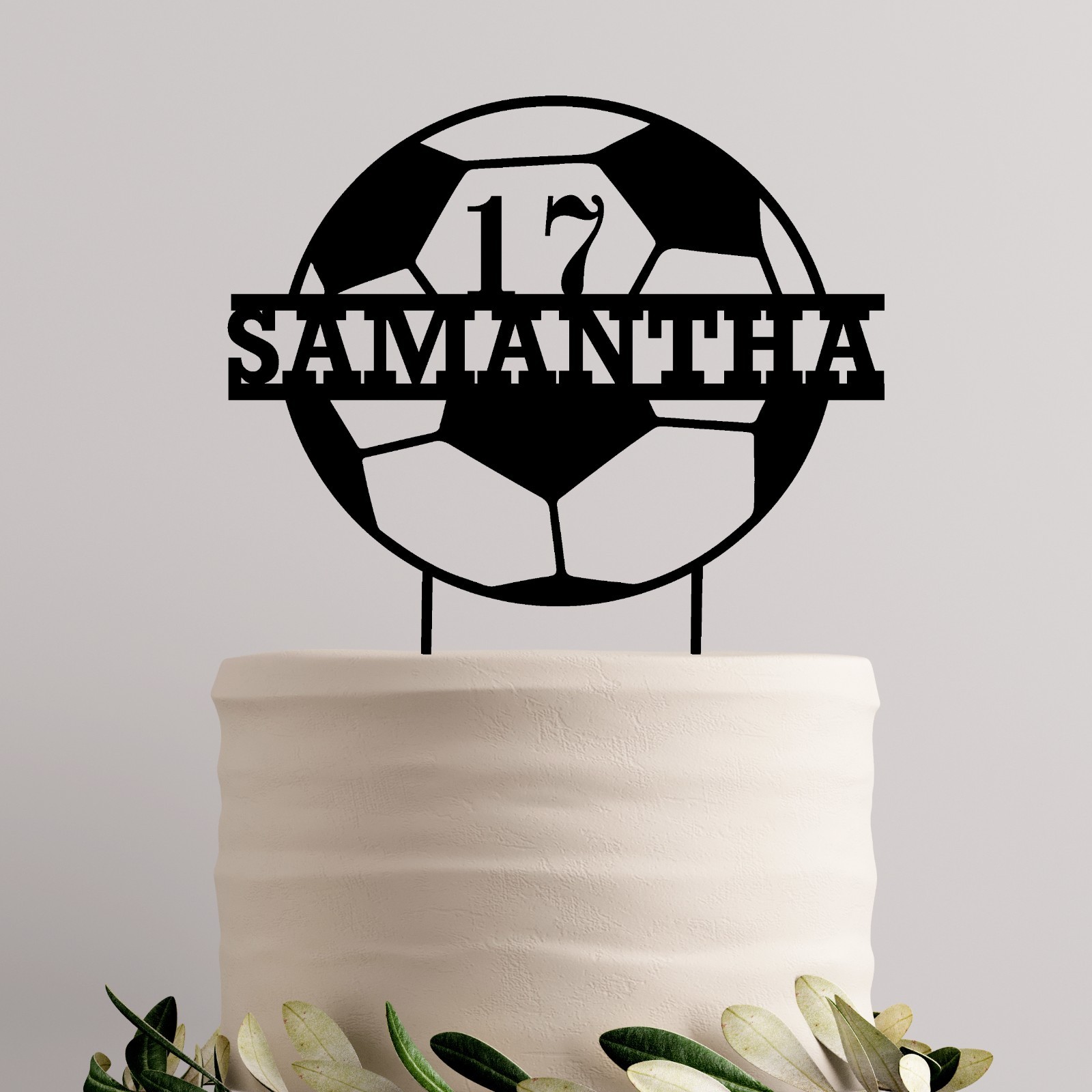 Soccer Ball Cake Topper, Name Topper, Custom Topper, Personalized Topper