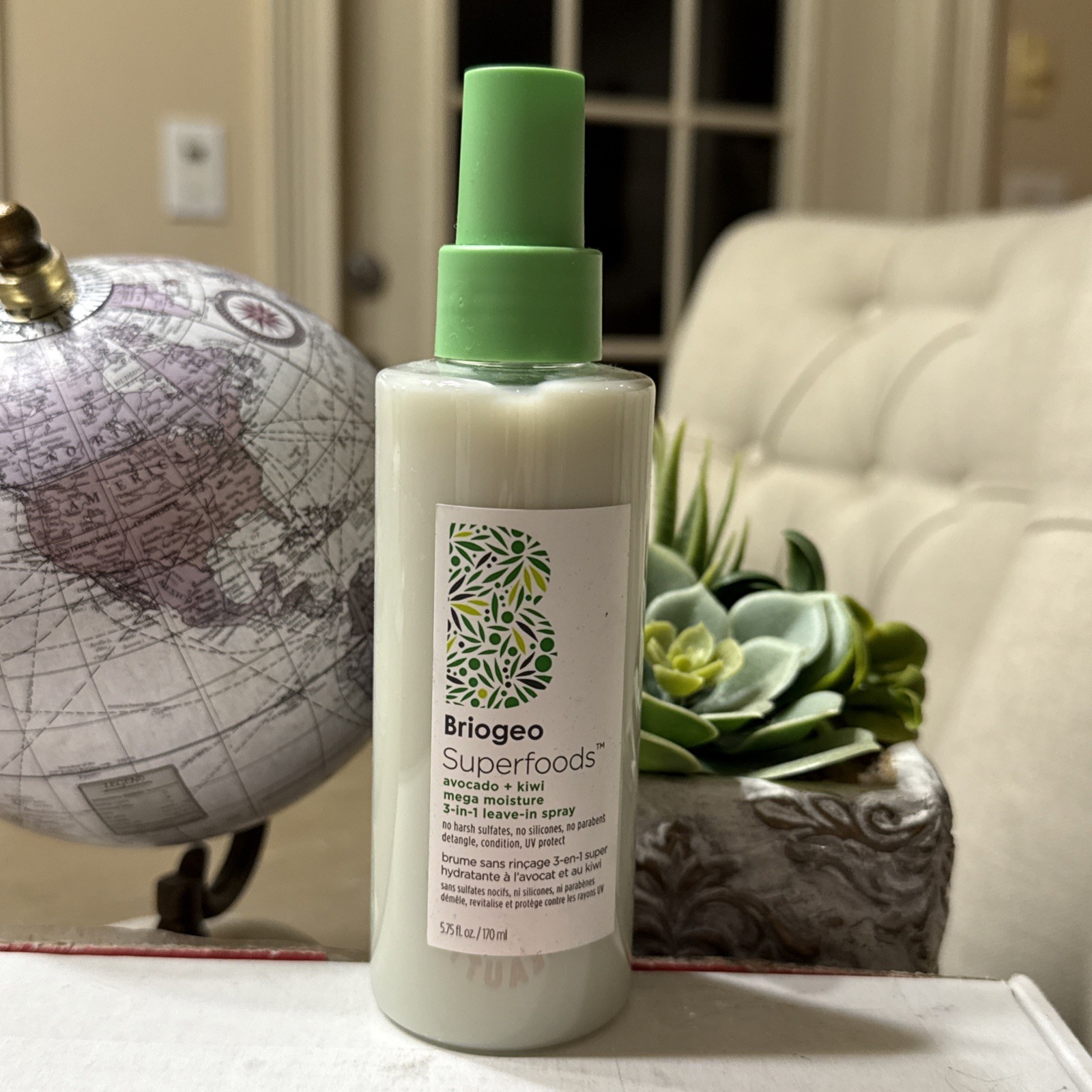 Briogeo Superfoods Avocado + Kiwi Mega Moisture 3-in-1 Leave-In Spray 5.75 oz