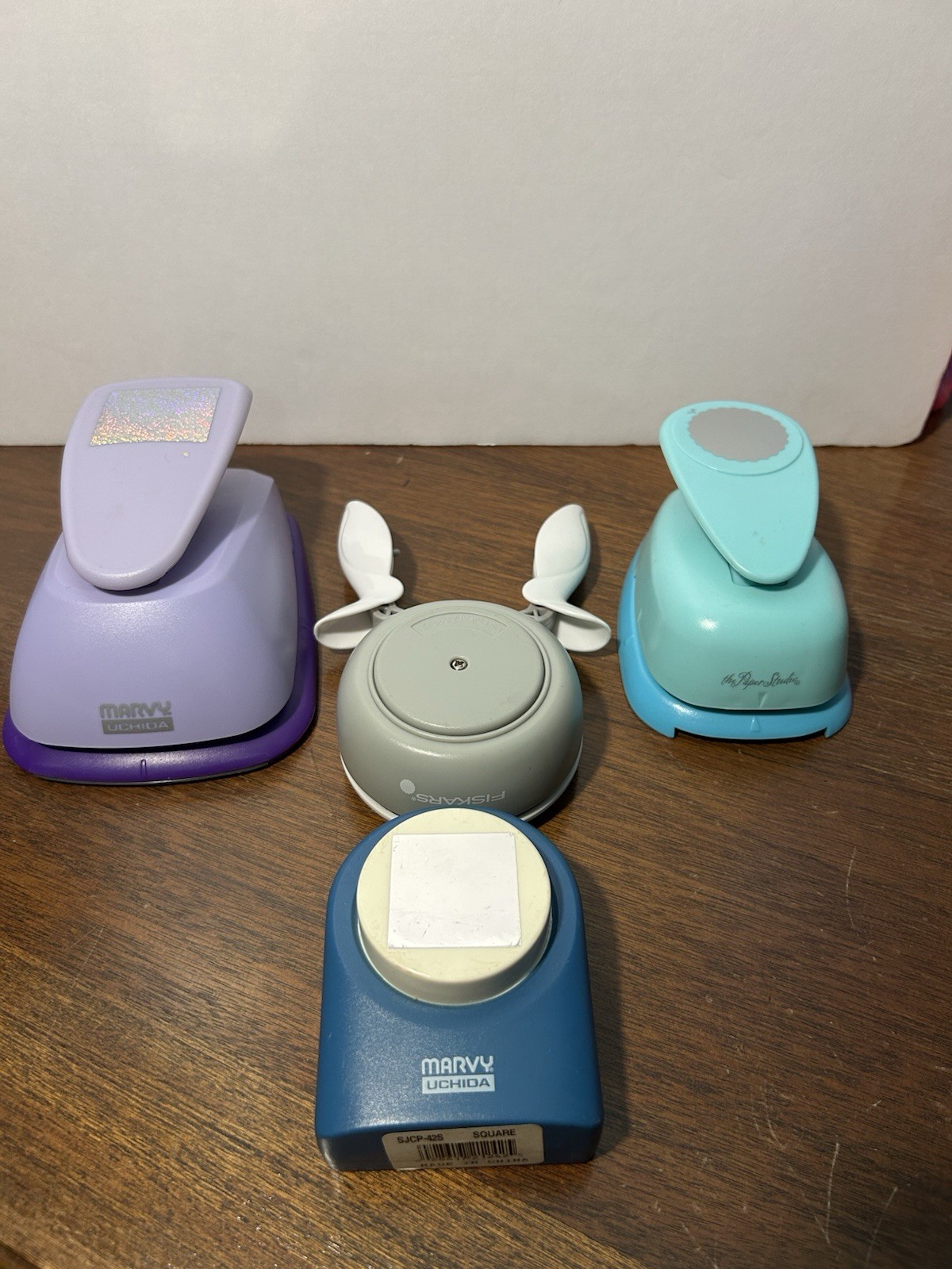 Lot of 4 Diff Lever style Paper Punches scrapbooking /Photos
