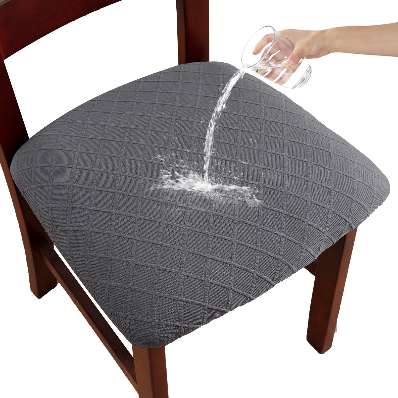 YUEANG Waterproof Dining Room Chair Covers Set Of 4,Dark Gray,Small