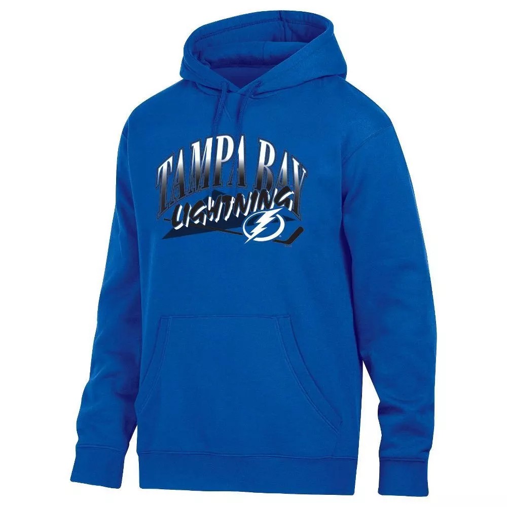NHL Tampa Bay Lightning Men's Long Sleeve Hooded Sweatshirt Blue, Large