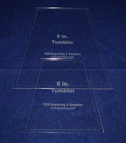 6 and  8 In Tumbler Set Quilt Template - With Seam Allowance -Clear 1/8" Acrylic