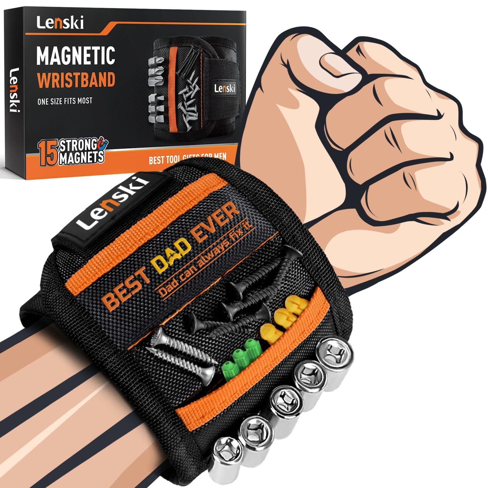 Magnetic Wristband for Tools, Magnetic Wristband Tools Gifts For Men Dad Husb...