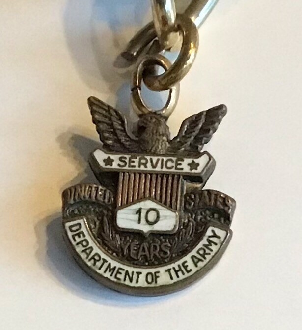 Vintage Service Department Of Army 10 Year Charm