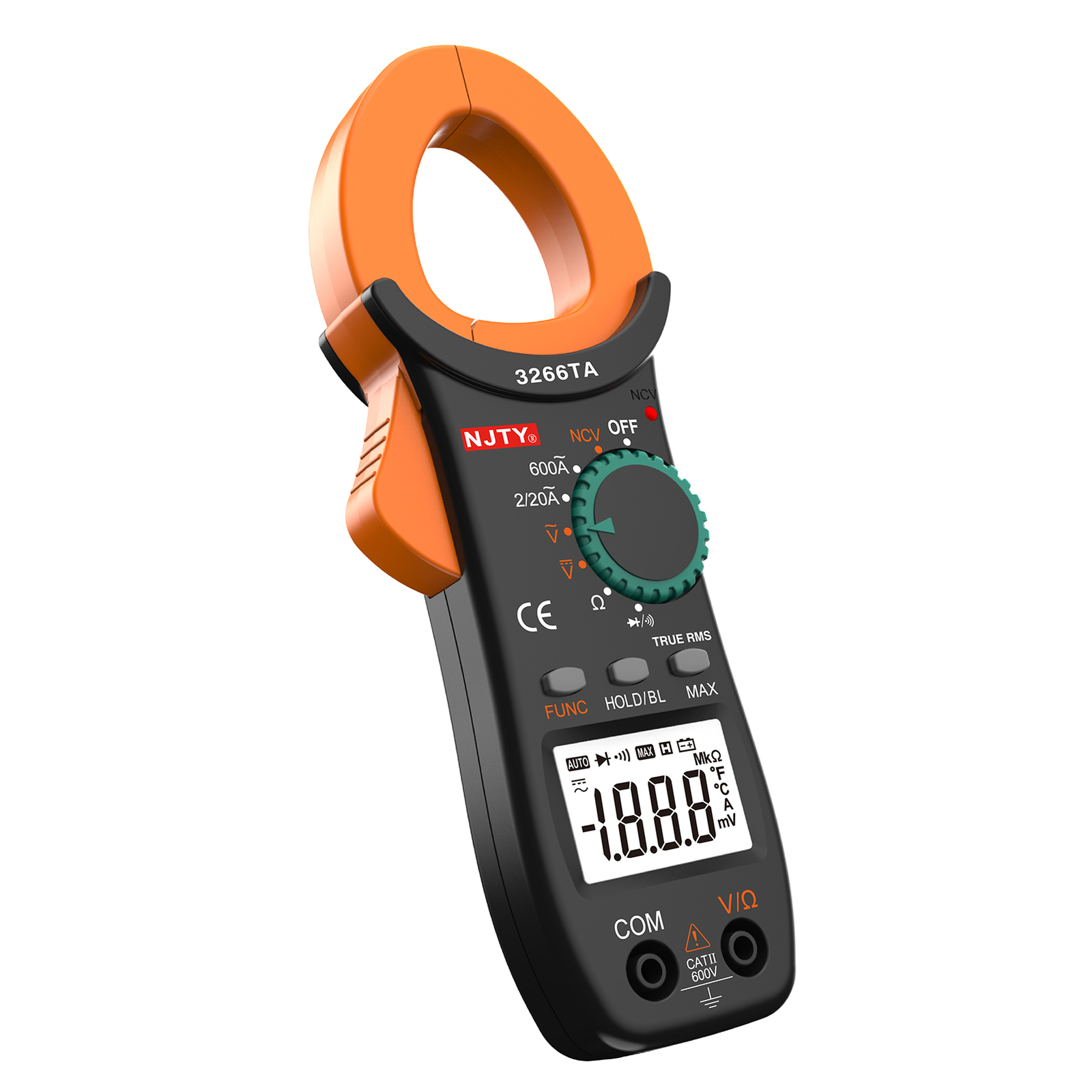 NJTY Digital Clamp Meter 2000 Counts Auto Ranging Multimeter NCV Test AC/ T9E1