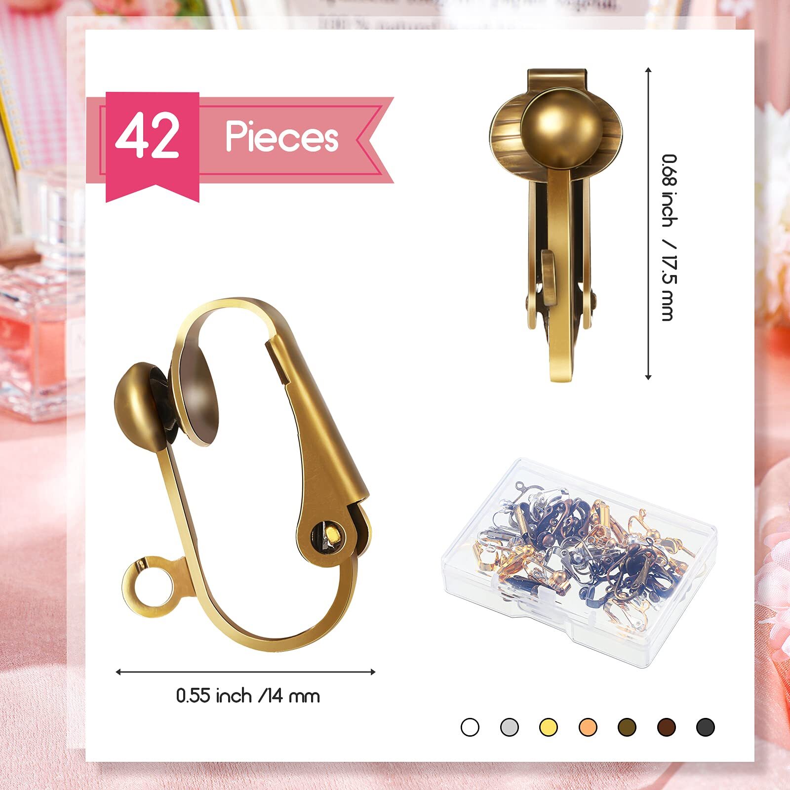 42 Pack Clip On Earring Converters Earring Backs Parts Components Findings