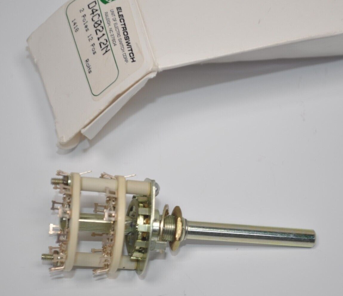 NEW ELECTROSWITCH 2-Pole 12-Pos Rotary Switch Model# D4C0212N