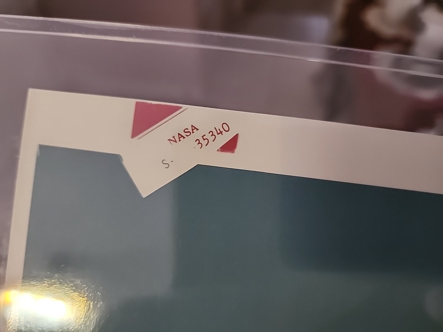 Official NASA Red Letter Photo Printing Error Launch Of Apollo 16.