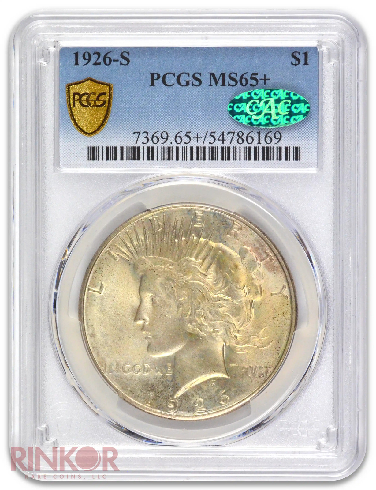 1926-S $1 Peace Dollar PCGS MS 65+ CAC