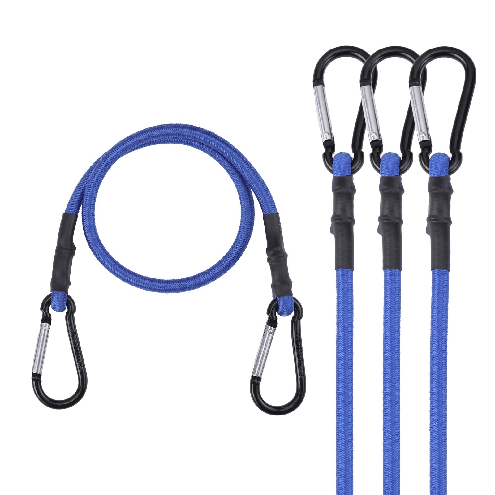 WORKPRO 24 Inch Bungee Cords with Hooks, 4 Pack Superior Rubber 24", Blue
