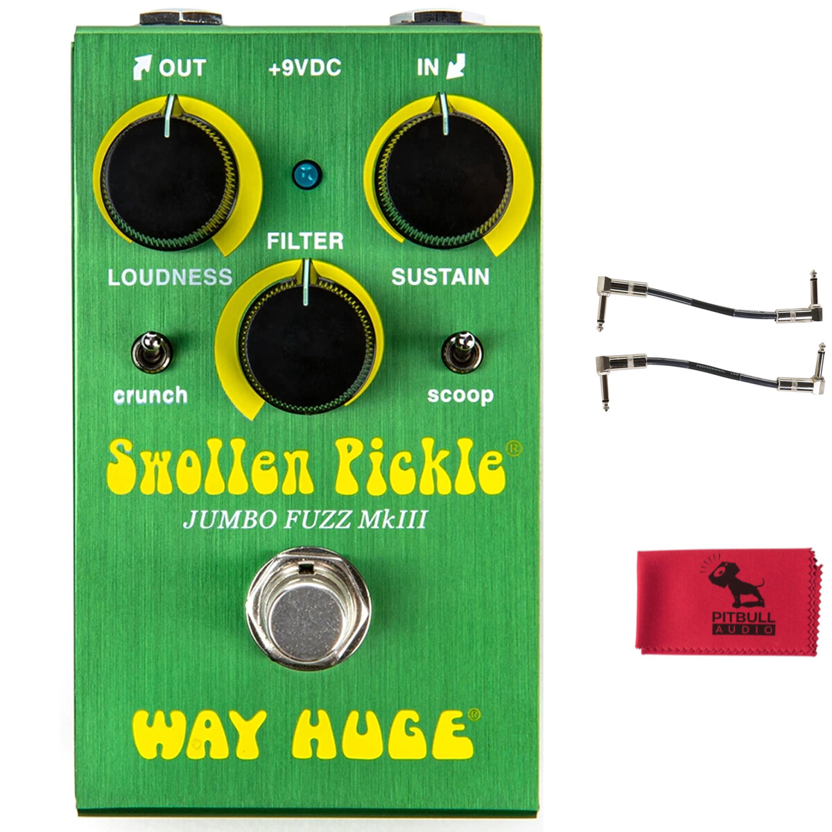 Dunlop WM41 Way Huge Smalls Swollen Pickle Fuzz Pedal w/ Patch Cables & Cloth