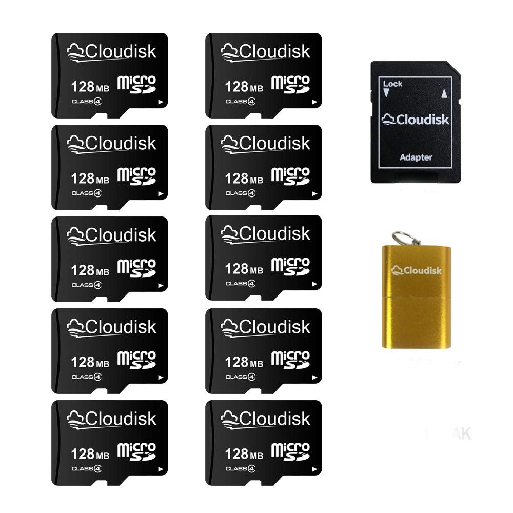 Pack of 10 Micro SD Card 128MB Small Capacity Not 128GB Memory Card C4 with A