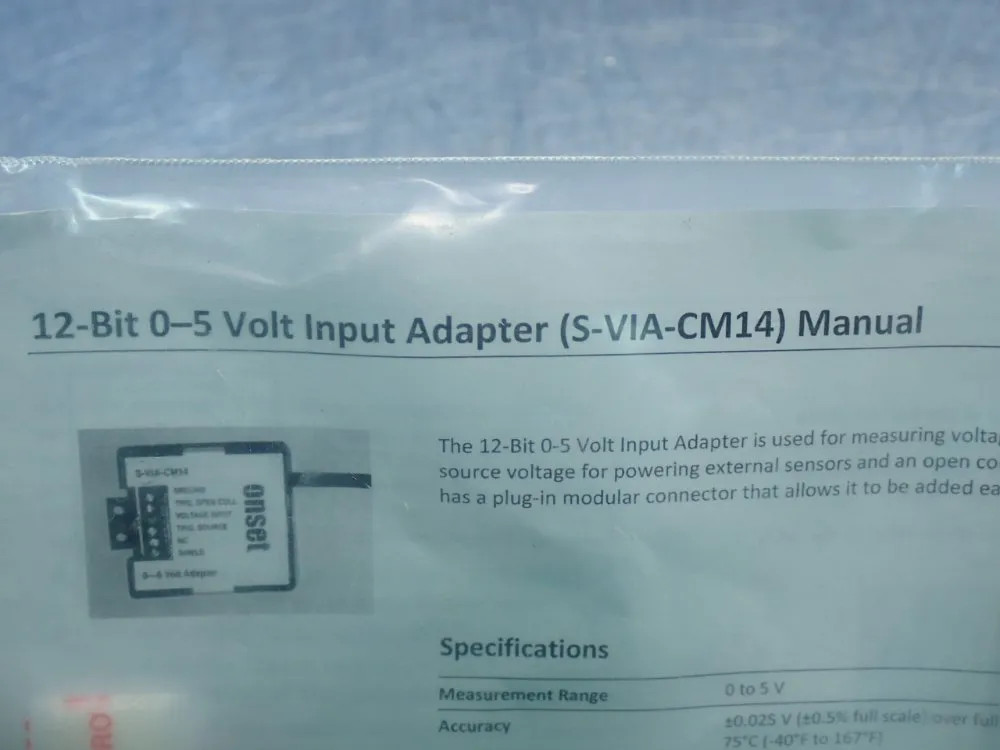 ONSET COMPUTER VOLTAGE INPUT ADAPTER SENSOR S-VIA-CM14