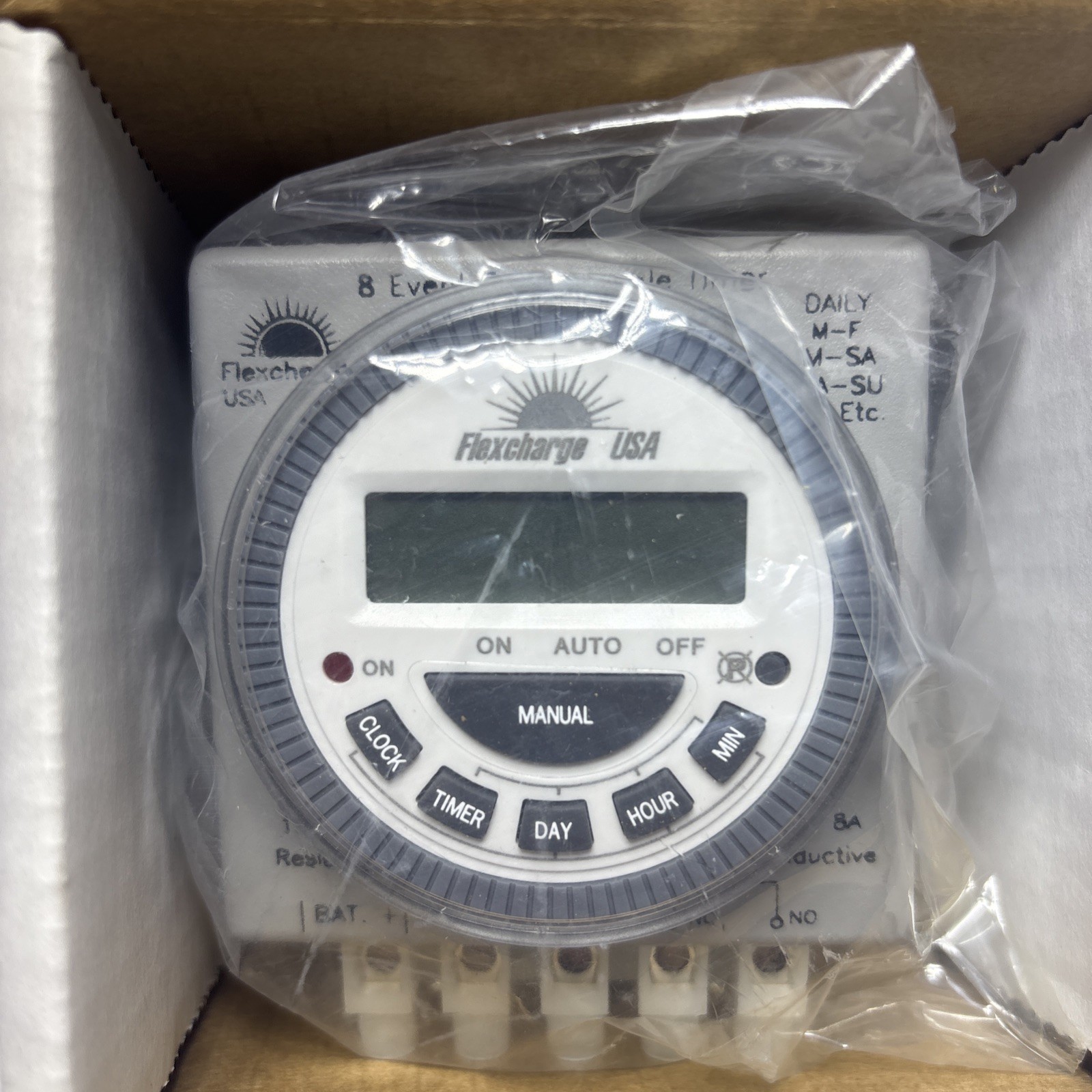 Flexcharge PRGTMR12V Real Time Programmable Digital Timer 12V New In Box