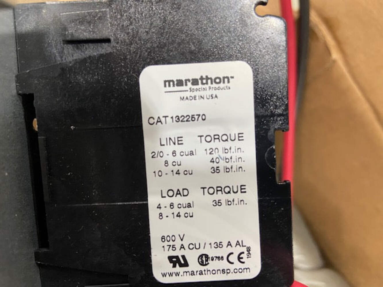 Trane BAYSPEK071A Single Power Entry Kit 600V 175A (204671)