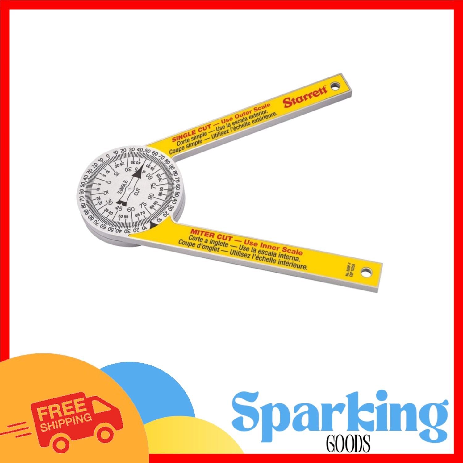 ProSite 7" Miter Protractor with Laser Engraved Scales for Accurate Cuts
