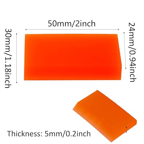 6Pcs 2” Small Rubber Squeegee for Vinyl Installation, Window Tinting, Orange