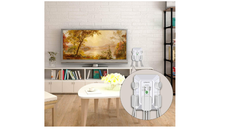 Multi Plug Outlet Surge Protector 5 Outlets Extender 4 USB Charging Ports Office