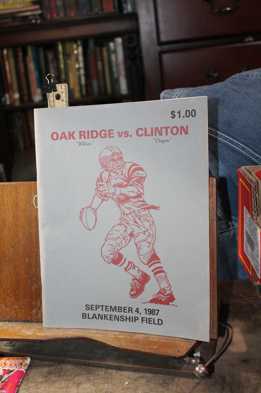 Sept 4 1987 Tennessee Football Program Clinton Dragons vs Oak Ridge Wildcats