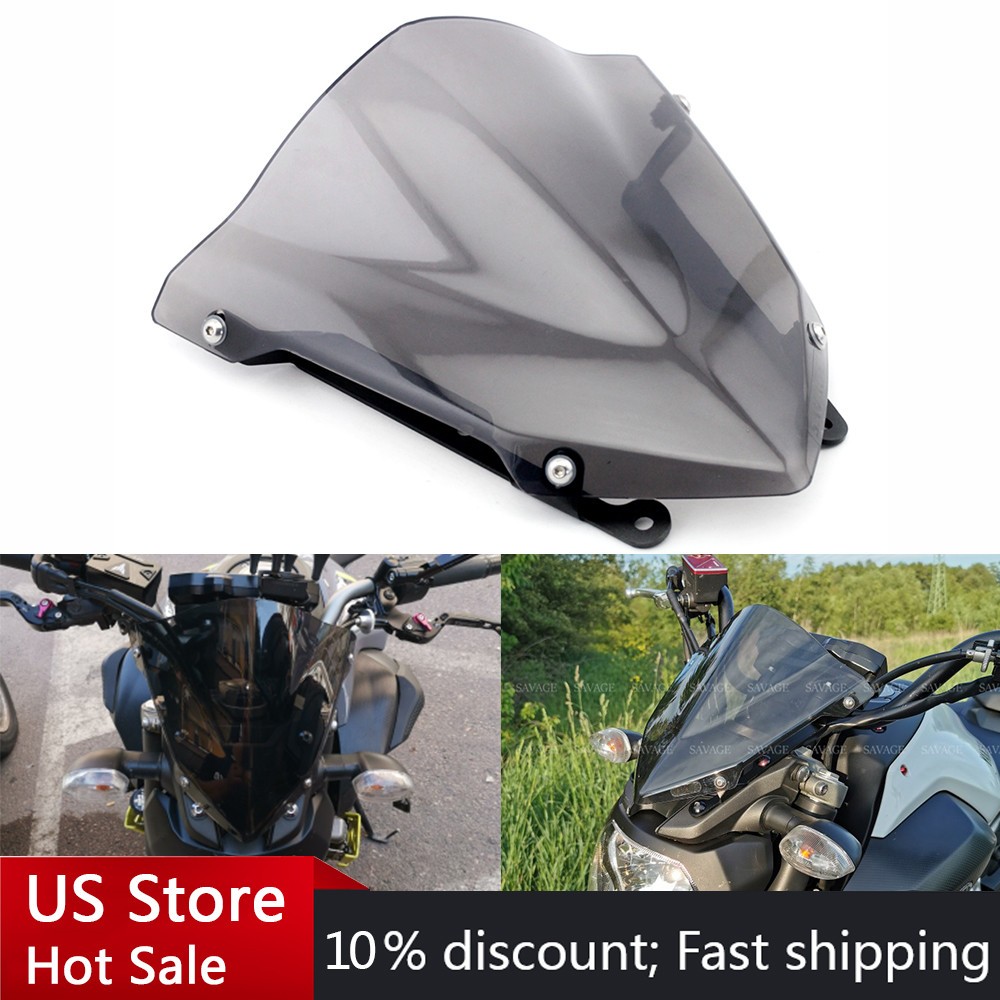 Windshield Windscreen Pare-brise Smoke For YAMAHA MT-07 FZ-07 2014-2017 FZ07