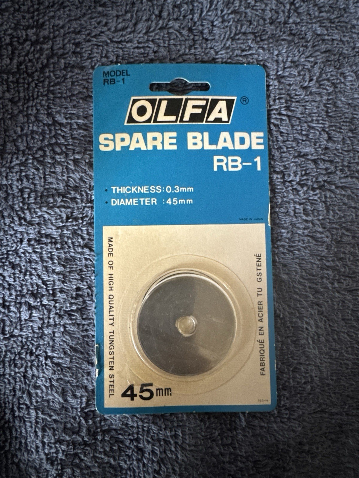 Olfa Rotary Cutter Spare Blade RB-1  0.3mm Thick, 45mm Diameter New in Pkg