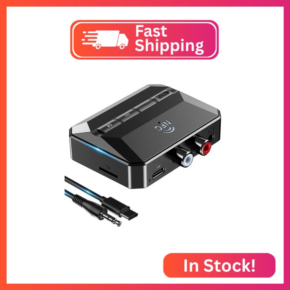 KAIY Bluetooth Receiver for Home Stereo, Bluetooth to RCA Adapter with NFC-Enabl