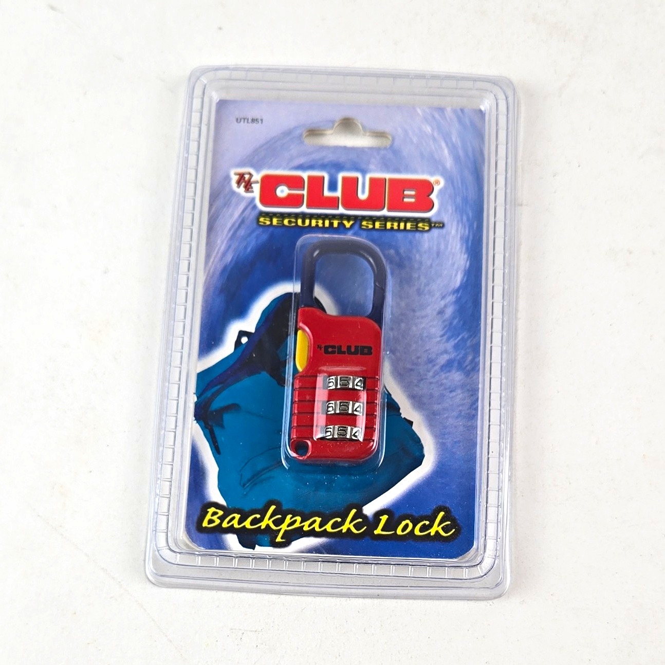 The Club UTL851 Combination Padlock, Set-Your-Own Combo, Red/Black Small