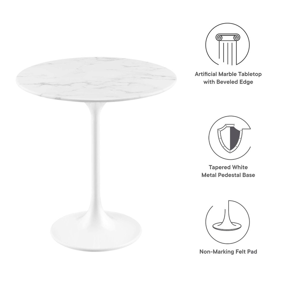 Lippa 20" Round Faux Marble Side Table